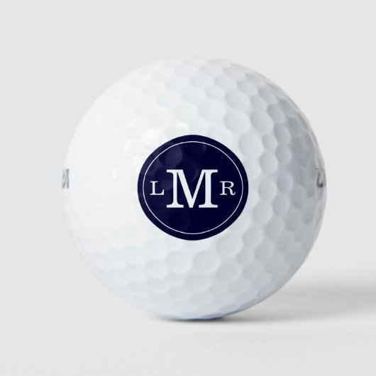 Blauw 3-Letter-Monogram Golfballen (Voorkant)