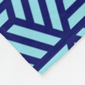 Blauw 3D doos geometrisch nautisch ordelijk patroo Fleece Deken (Hoek)