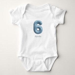 Blauw 3D-nummer 6 - 6 maanden baby romper