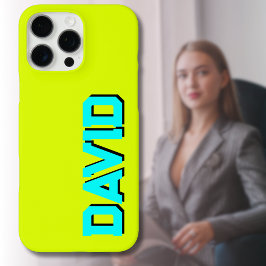 Blauw 3D Zwart Moderne naam | Grappige Neon Chartr iPhone 16 Pro Max Hoesje
