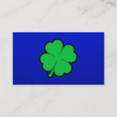 Blauw 4-lederen klaver visitekaartje (Achterkant)