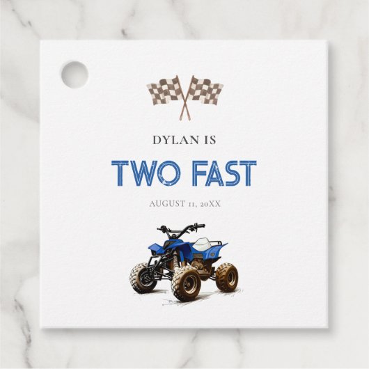 Blauw 4 Wheeler Bedankjes Labels (Voorkant)