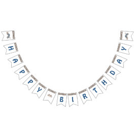 Blauw 4 Wheeler Quad Bike Bunting Vlaggen Vlaggetjes