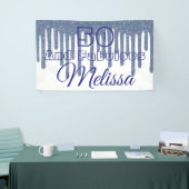 Blauw 50 en brute verjaardag spandoek (Beurs)