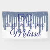 Blauw 50 en brute verjaardag spandoek (Horizontaal)