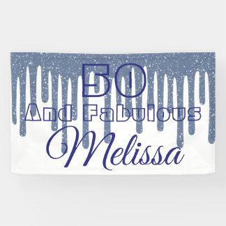 Blauw 50 en brute verjaardag spandoek