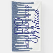 Blauw 50 en brute verjaardag spandoek (Verticaal)