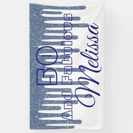 Blauw 50 en brute verjaardag spandoek (Verticaal)