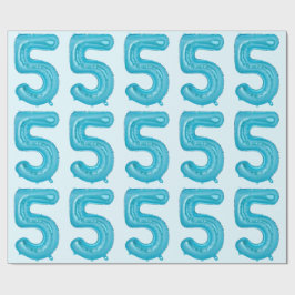 Blauw 5 ballon inpakpapier