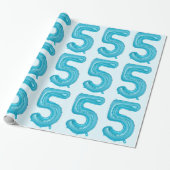 Blauw 5 ballon inpakpapier (Uitgerold)