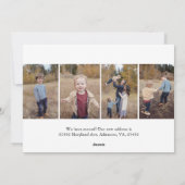 Blauw 5 Foto Prettige Feestdagen Kaart met tekst (Achterkant)