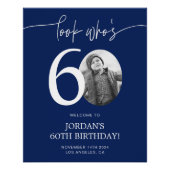 Blauw 60e verjaardag welkomstbord | Kijk eens wie  Perfect Poster (Voorkant)