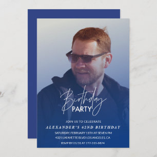 Blauw 62e verjaardag uitnodiging Verjaardagsfeest
