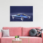 Blauw '66 Mustang Canvas Afdruk (Insitu (Woonkamer))