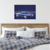 Blauw '66 Mustang Canvas Afdruk (Insitu (Slaapkamer))