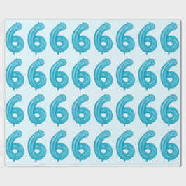 Blauw 6 ballon inpakpapier