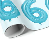 Blauw 6 ballon inpakpapier (Rol Hoek)