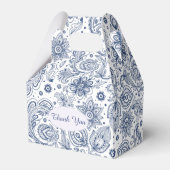 Blauw  70e Verjaardag Dank u Favor Box Bedankdoosjes (Achterkant)