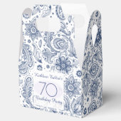 Blauw  70e Verjaardag Dank u Favor Box Bedankdoosjes (Geopend)