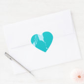 Blauw 7748 abstracte kunst hart sticker (Envelop)