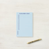 Blauw 7.00 - 7.00 uur dagelijkse planning post-it® notes (Op bureau)