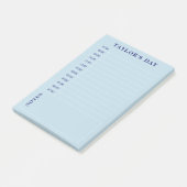 Blauw 7.00 - 7.00 uur dagelijkse planning post-it® notes (Schuin)