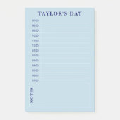 Blauw 7.00 - 7.00 uur dagelijkse planning post-it® notes (Voorkant)