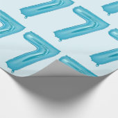 Blauw 7 ballon inpakpapier (Hoek)