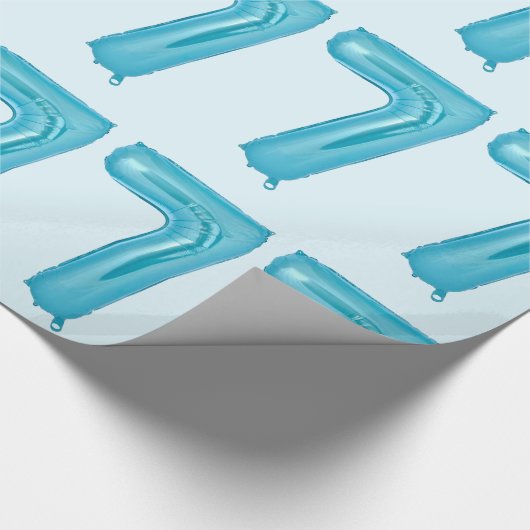 Blauw 7 ballon inpakpapier (Hoek)