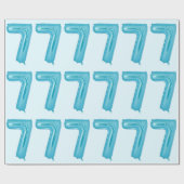 Blauw 7 ballon inpakpapier (Vlak)