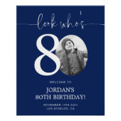 Blauw 80e verjaardag welkomstbord | Kijk eens wie  Perfect Poster (Voorkant)