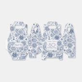 Blauw  80ste Verjaardag Dank u Favor Box Bedankdoosjes (Uitgevouwen)