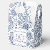 Blauw  80ste Verjaardag Dank u Favor Box Bedankdoosjes (Geopend)