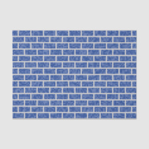Blauw 8-bits, pixelated Graphics Style Bricks Patt Tissuepapier