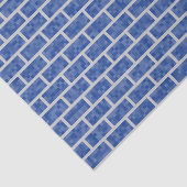 Blauw 8-bits, pixelated Graphics Style Bricks Patt Tissuepapier (Detail)