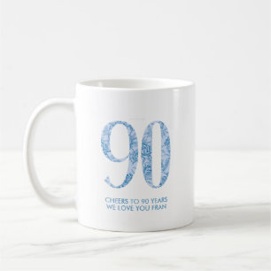 Blauw 90e verjaardagsfeest gunst Mok 3 Foto