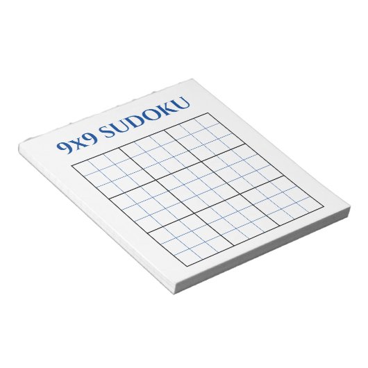 Blauw 9x9 Blank Sudoku Grid Notitieblok (Schuin)