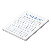 Blauw 9x9 Blank Sudoku Grid Notitieblok (Linkerzijde)