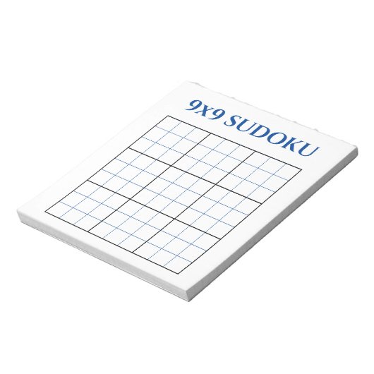 Blauw 9x9 Blank Sudoku Grid Notitieblok (Linkerzijde)