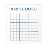 Blauw 9x9 Blank Sudoku Grid Notitieblok (Voorkant)