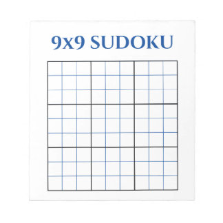 Blauw 9x9 Leeg Sudoku-raster Notitieblok