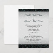 Blauw aan Zwarte Floral Border Kaart (Voorkant / Achterkant)