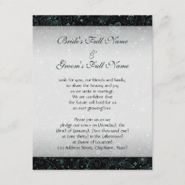 Blauw aan Zwarte Floral Border Kaart