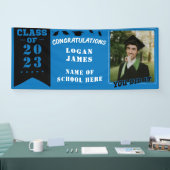 blauw aangepast afstuderen 2023 met naam en foto spandoek (Beurs)
