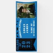 blauw aangepast afstuderen 2023 met naam en foto spandoek (Verticaal)