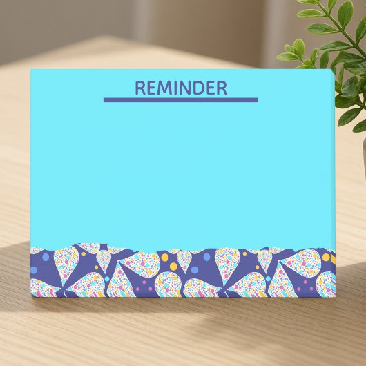 Blauw aangepast bloemblaadjespatroon post-it® notes
