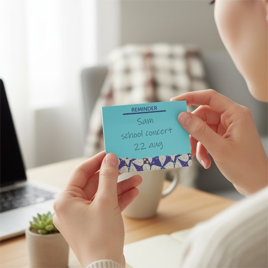 Blauw aangepast bloemblaadjespatroon post-it® notes
