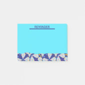 Blauw aangepast bloembladpatroon post-it® notes (Voorkant)