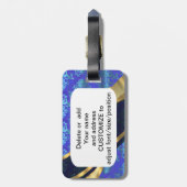 Blauw aangepast  demaspatroon bagagelabel (Achterkant verticaal)