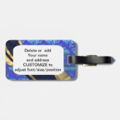 Blauw aangepast  demaspatroon bagagelabel (Achterkant horizontaal)